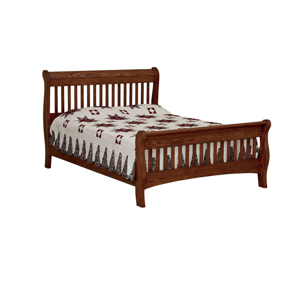 Eden Amish Solid Wood Slatted Picket Sleigh Bed - snyders.furniture