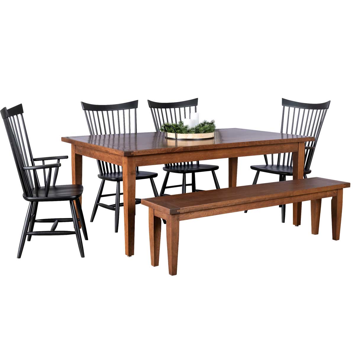 Amish Solid Wood Charleston Leg Dining Table