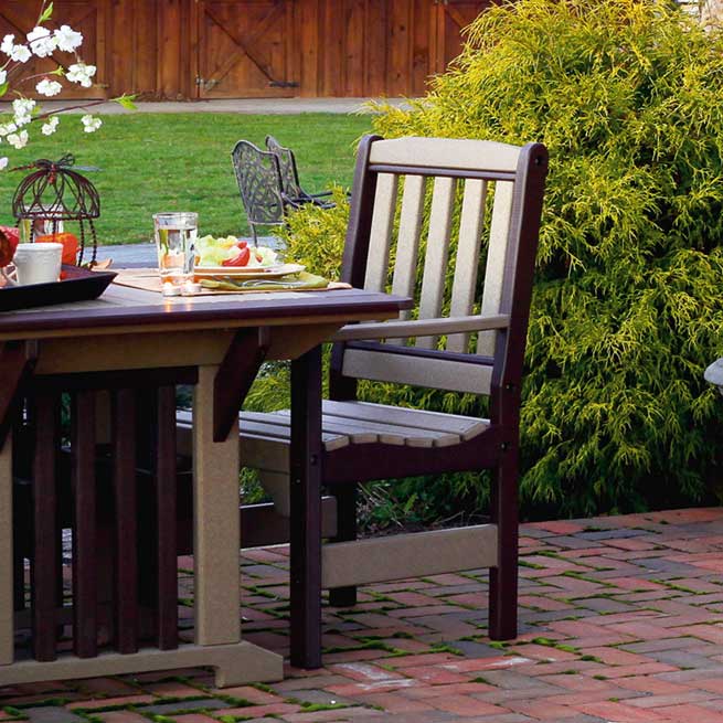 Amish English Garden Arm Patio Dining Chair - snyders.furniture