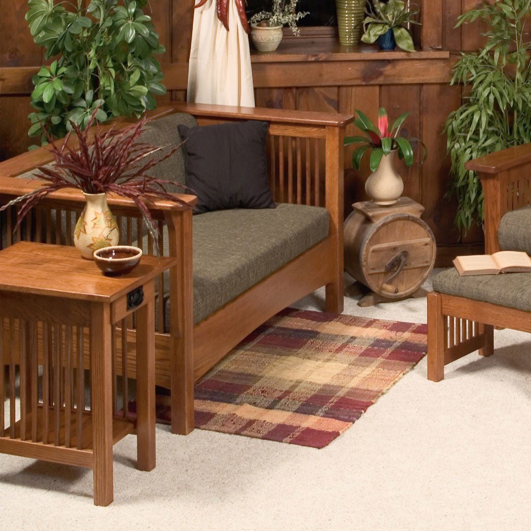 Amish Mission Solid Wood Club Loveseat - snyders.furniture