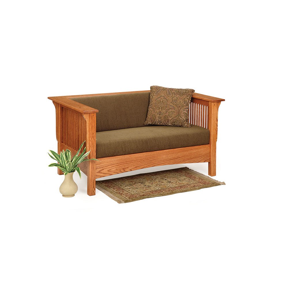 Amish Mission Solid Wood Club Loveseat - snyders.furniture