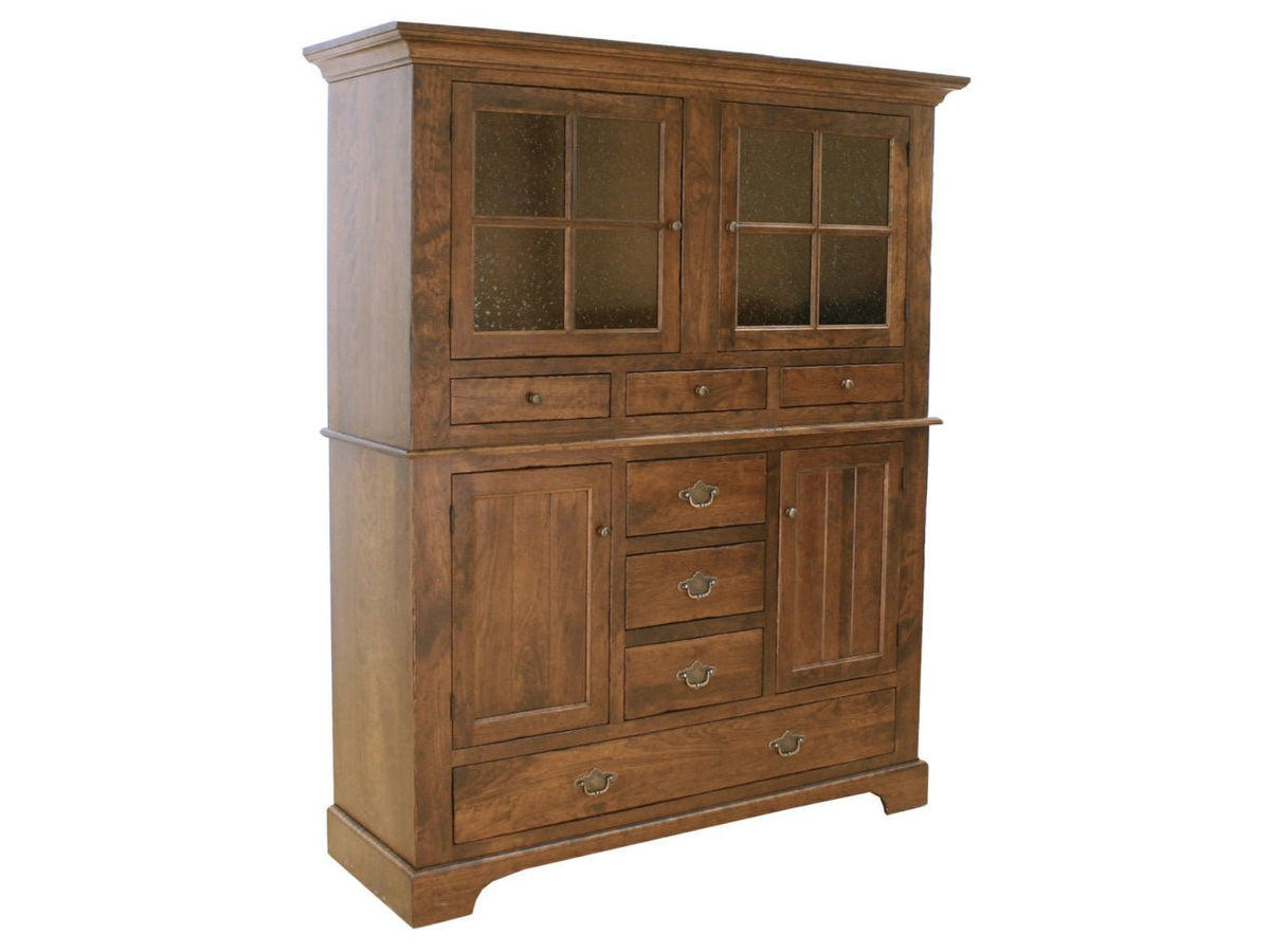 Amish Solid Wood Alexandria Hutch with Leaf Storage - snyders.furniture