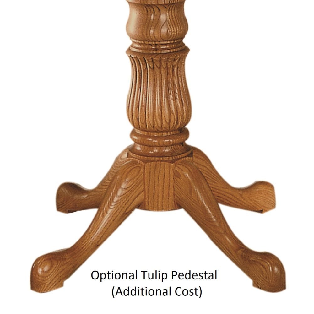 Amish Solid Wood Drop Leaf Single Pedestal Table - snyders.furniture