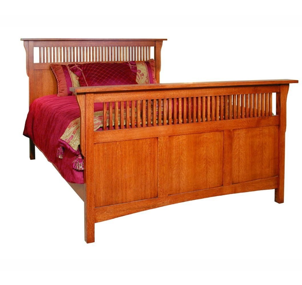 Amish Solid Wood Spanish Mission Grand Mission Bed - snyders.furniture