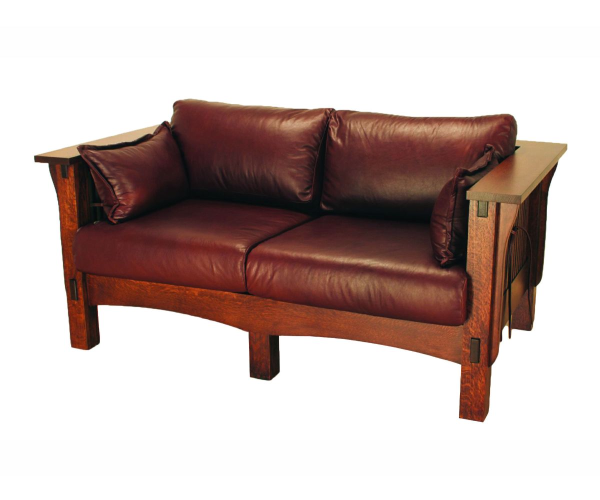 Amish Solid Wood Spanish Mission Loveseat - snyders.furniture