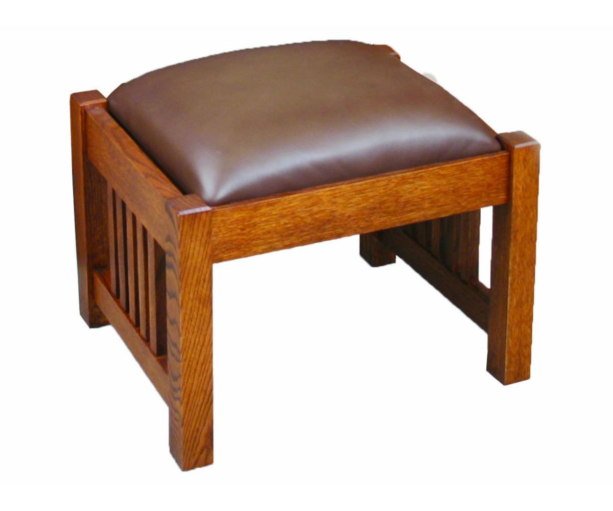 Amish Solid Wood Spanish Mission Ottoman - snyders.furniture