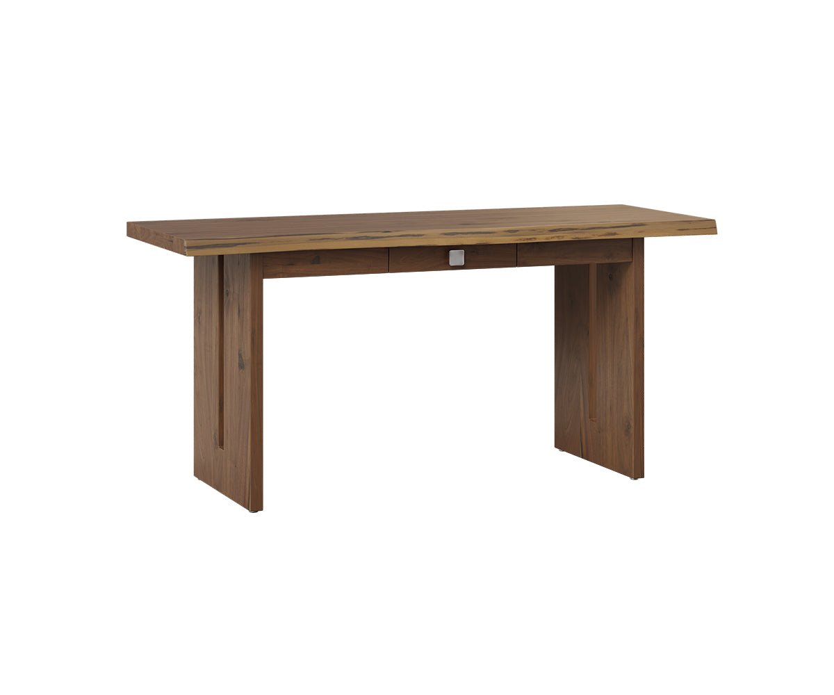 Amish Solid Wood Stowe Live Edge Desk - snyders.furniture