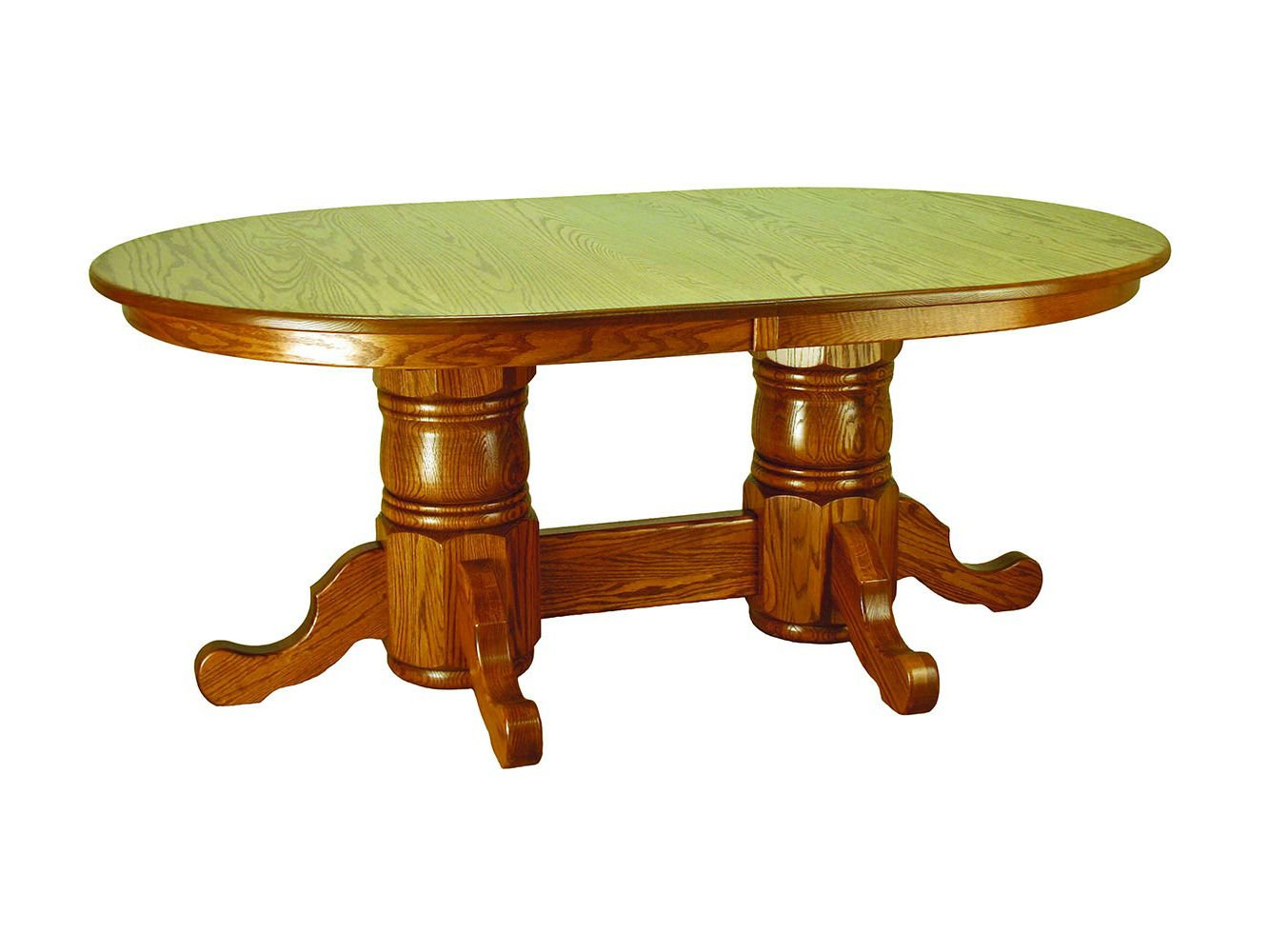 Amish Solid Wood Turned Double Pedestal Table - snyders.furniture