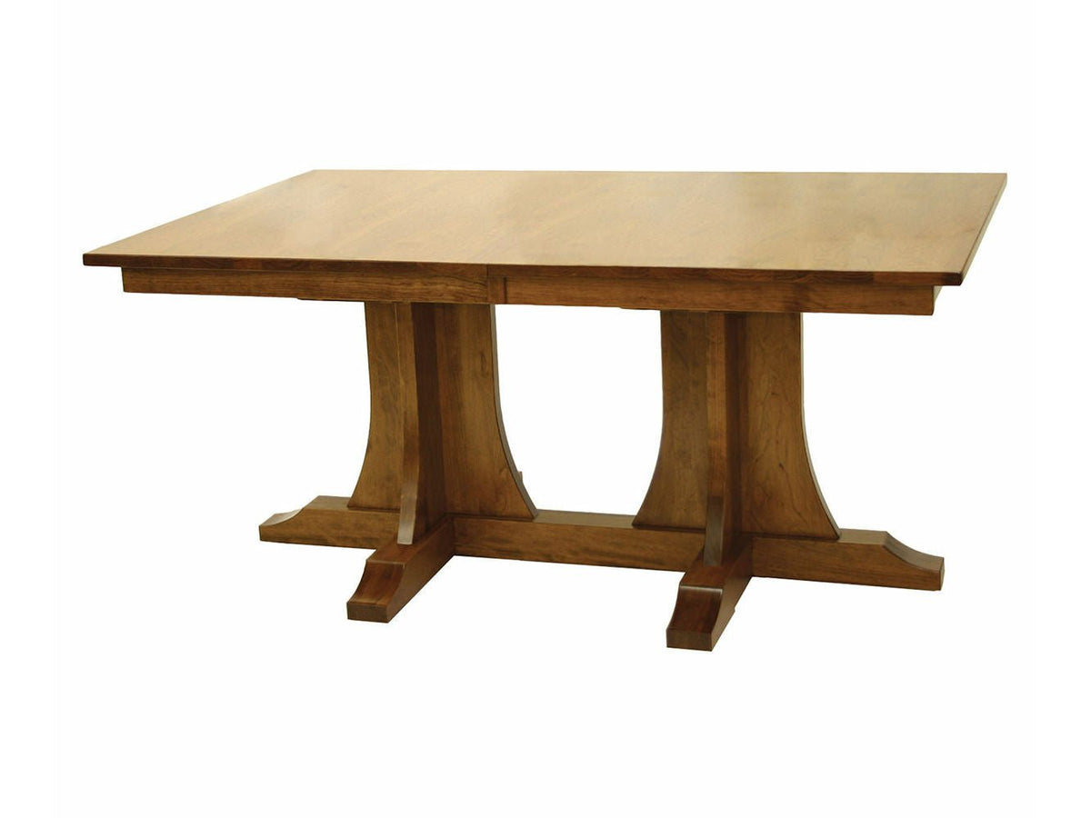 Amish Solid Wood Yuma Mission Double Pedestal Table - snyders.furniture