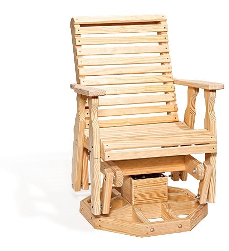 Amish Wood Rollback Swivel Single Glider Leisure Lawns