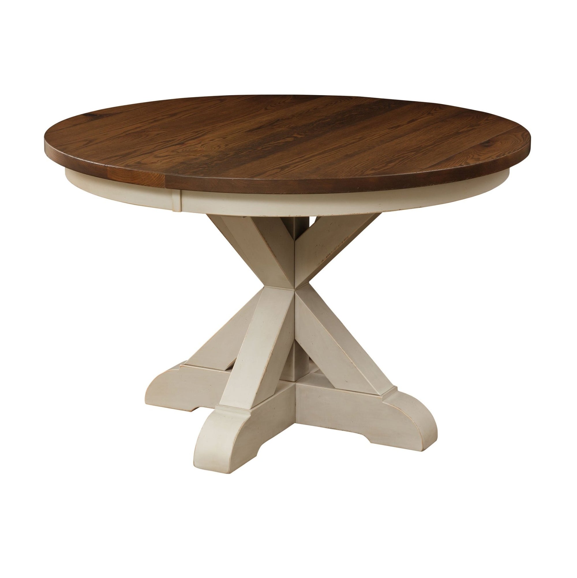 Hudson Round Expandable Amish Solid Wood Pedestal Table - snyders.furniture