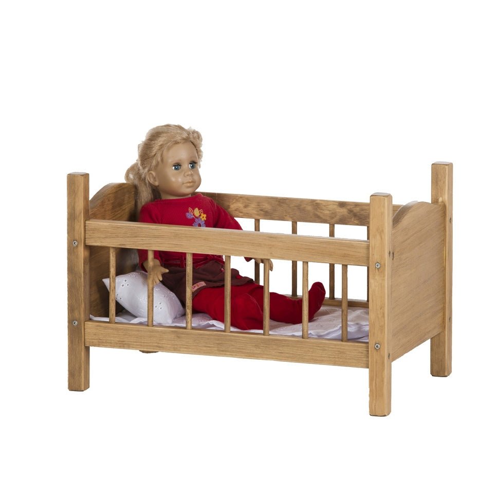 Wooden on sale doll crib