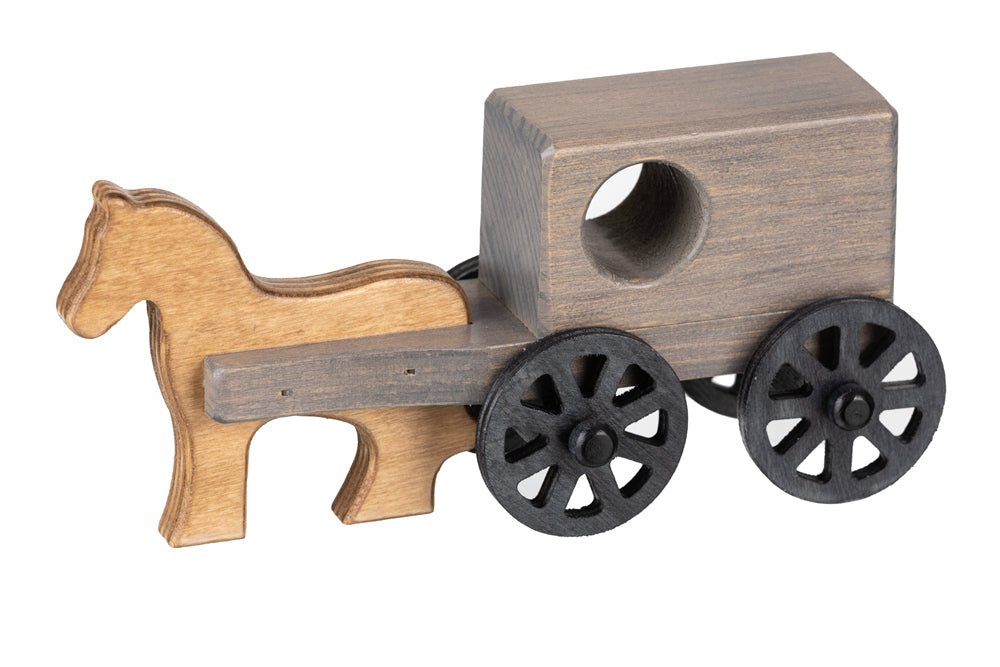 Amish-Made 24 Wooden Toy Train Set –